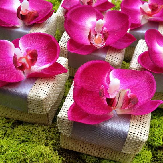 Wedding - Woven Orchid Wedding Favor Box