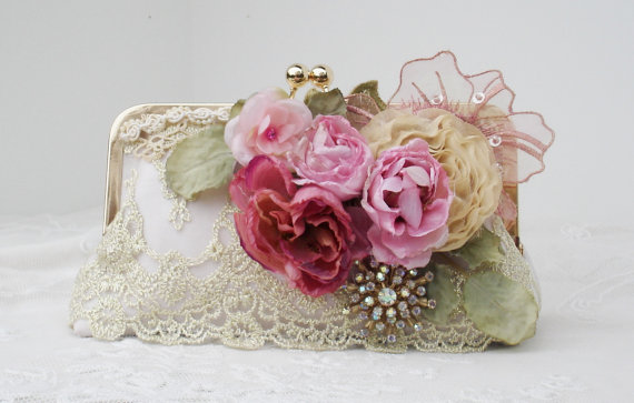 زفاف - Rustic Elegant Lace Bridal Handbag