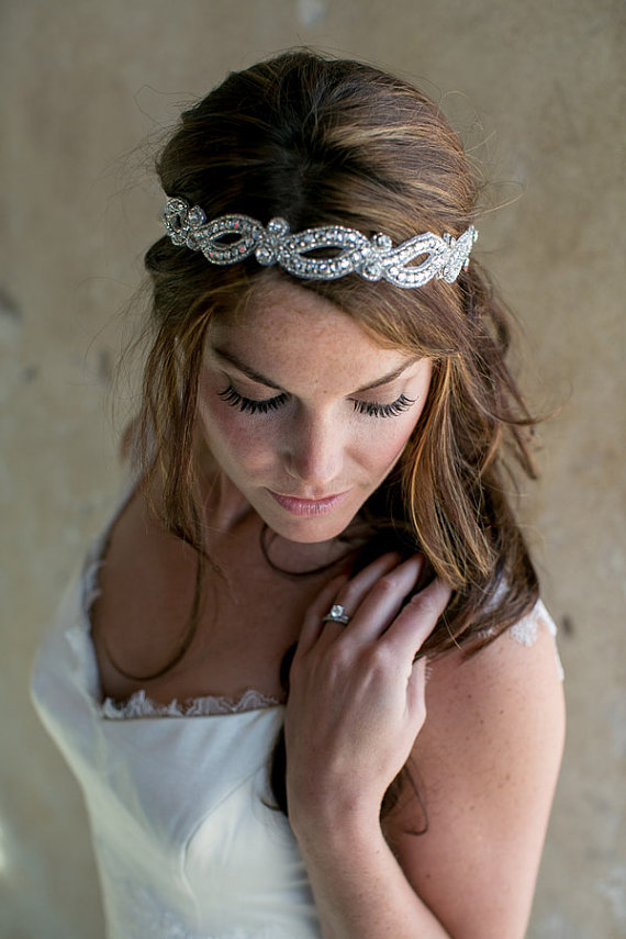 Hochzeit - Diamond Headband - Wedding Headband, Bridal Rhinestone Headband, Vintage Inspired Jewels - New