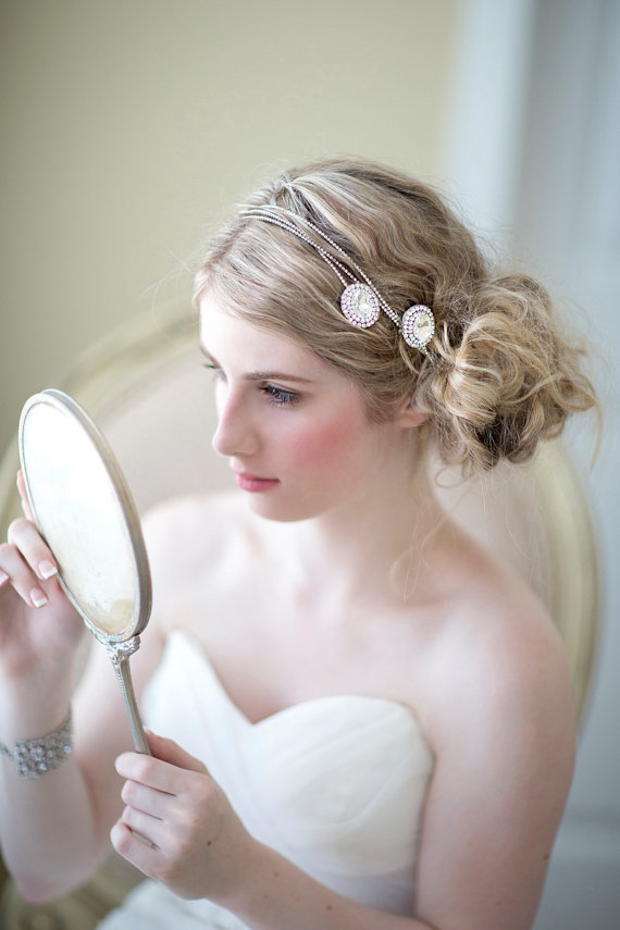 Hochzeit - Bridal Hair Accessory, Crystal Rhinestone Hair Wrap, Wedding Head Piece, Wedding Hair Accessory, Bridal Headband - New