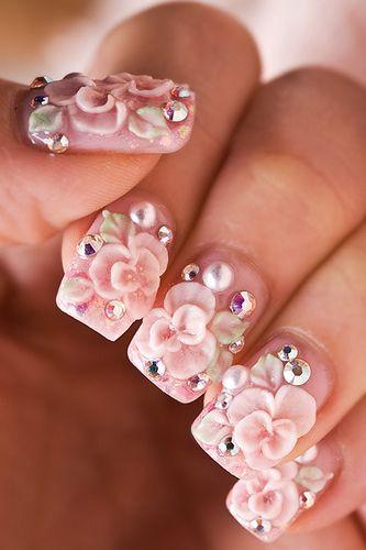Hochzeit - Flower Nails - Decorative And Pretty Accents For Your Hands -