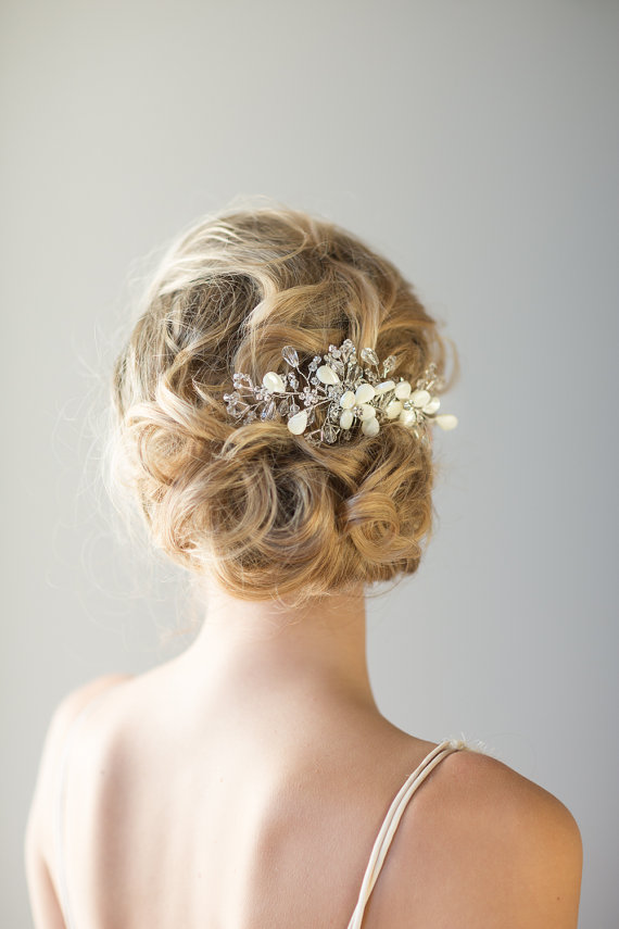 Hochzeit - Bridal Hair Comb, Beach Wedding Hair Accessory, Crystal Hair Comb, Wedding Head Piece - New