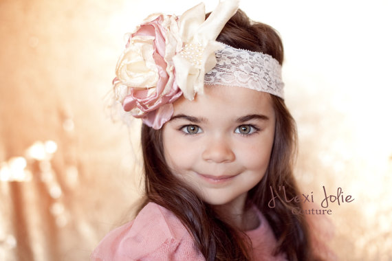 Wedding - Fair well with Flower girl dress, flower girl headbands, headbands for toddler girls, infant headband, - New