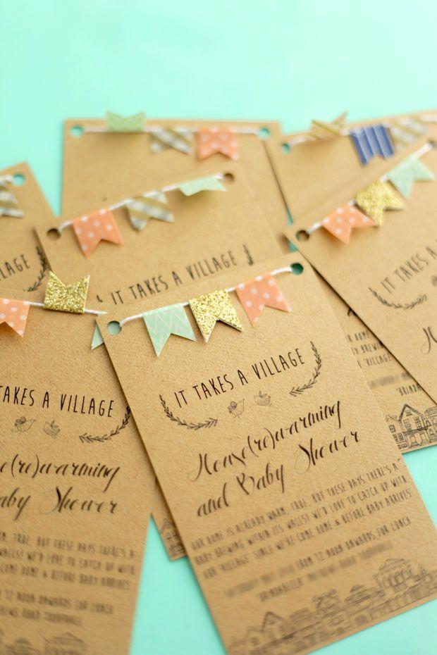 Mariage - Bunting Baby Shower Invites 