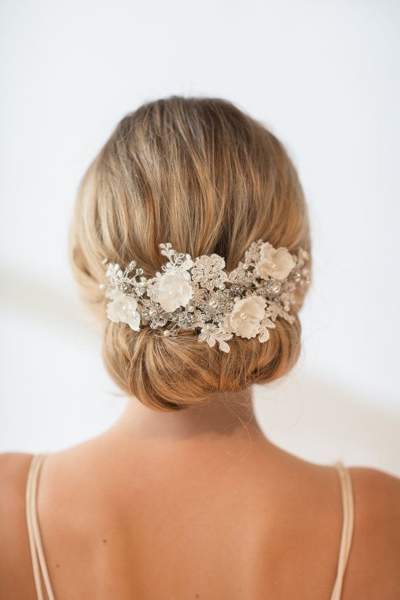 Hochzeit - Hot Fashion Women White Beads Resin Rhinestone Bridal Headdress Hand Wedding Hairband