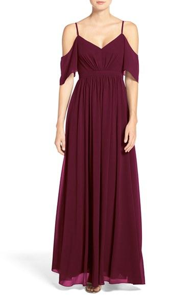 Mariage - Lulu's Off the Shoulder Chiffon Gown 