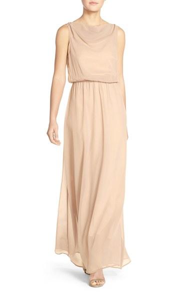 Mariage - Paper Crown by Lauren Conrad 'Springfield' Cowl Neck Chiffon Gown 