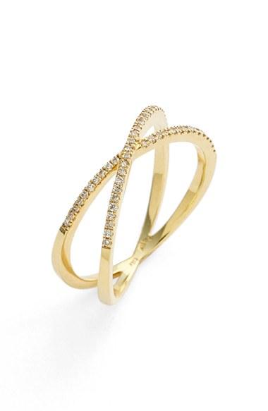 زفاف - Bony Levy Stackable Crossover Diamond Ring (Nordstrom Exclusive) 