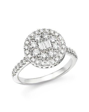 Mariage - Bloomingdale&#039;s Diamond Baguette and Round Ring in 18K White Gold, 1.10 ct. t.w.