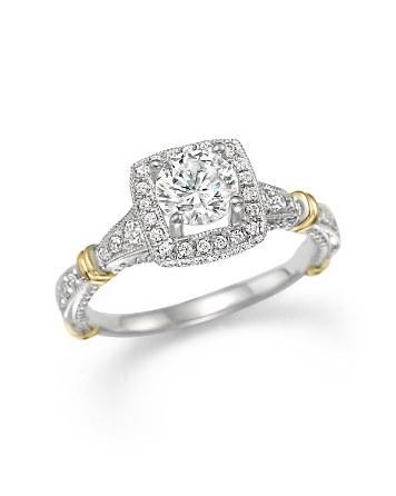 زفاف - Bloomingdale&#039;s Certified Diamond Ring in 14K White and Yellow Gold, 1.0 ct. t.w.