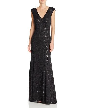 Mariage - Avery G V-Neck Sequin Lace Gown