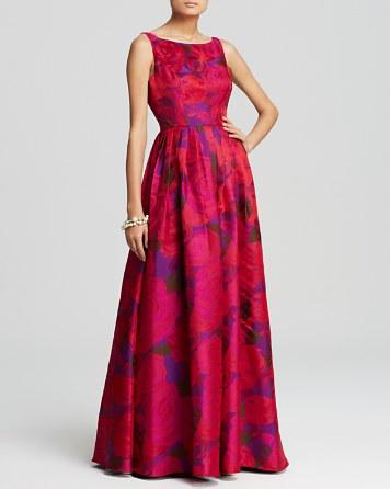 زفاف - Adrianna Papell Sleeveless Floral Print Ball Gown