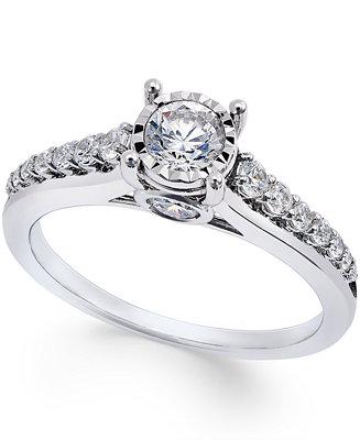 Свадьба - TruMiracle TruMiracle Diamond (3/4 ct. t.w.) Engagement Ring in 14k White Gold
