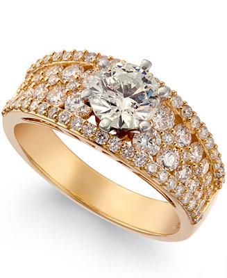 زفاف - Macy&#039;s Diamond Multi-Row Ring (2-1/4 ct. t.w.) in 14k Gold