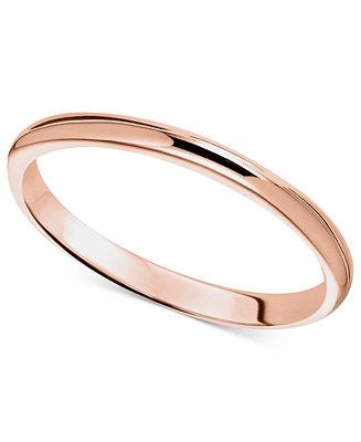 زفاف - 14k Rose Gold Ring, 2mm Wedding Band