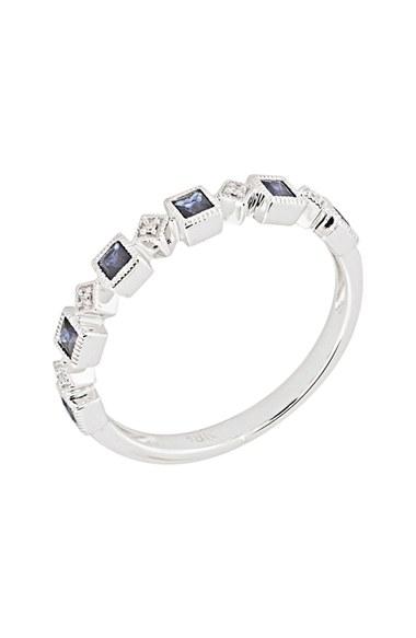 زفاف - Bony Levy Stackable Diamond & Sapphire Band Ring (Nordstrom Exclusive) 