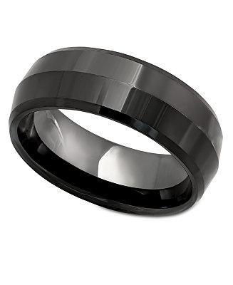 Hochzeit - Men&#039;s Ring, Black Ceramic Ring
