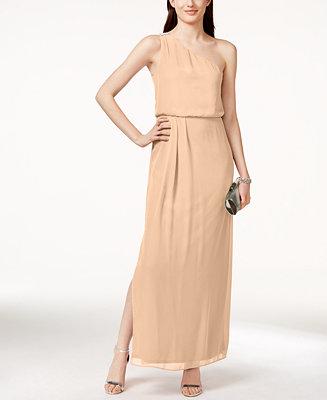 Mariage - Adrianna Papell Adrianna By Adrianna Papell One-Shoulder Chiffon Draped Gown