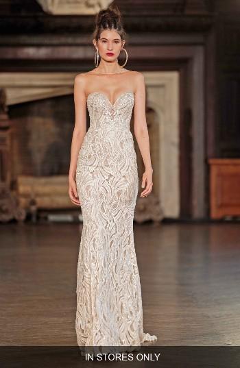 Hochzeit - Berta Illusion Beaded Mermaid Gown (In Stores Only) 