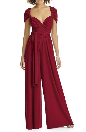 Wedding - Dessy Collection Convertible Wide Leg Jersey Jumpsuit