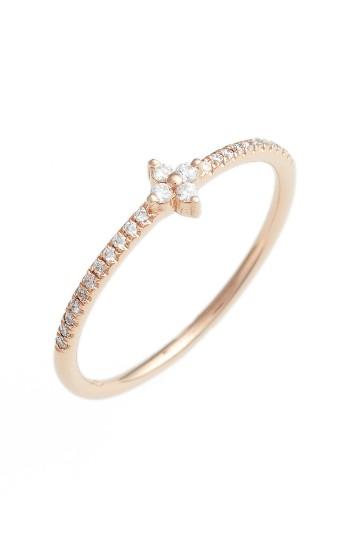 زفاف - Bony Levy Diamond Flower Stack Ring (Nordstrom Exclusive)