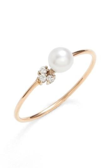 Mariage - Poppy Finch Pearl & Diamond Ring