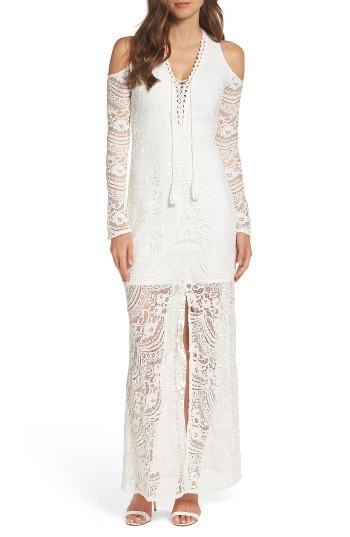 زفاف - Foxiedox Lace-Up Cold Shoulder Gown 