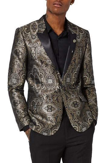 Wedding - Topman Skinny Fit Paisley Tuxedo Jacket 