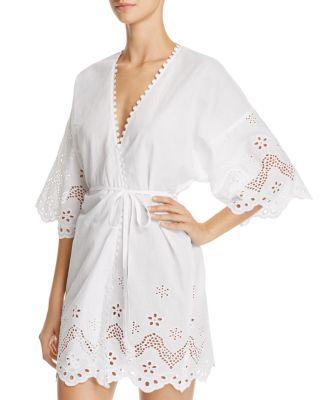 Hochzeit - In Bloom by Jonquil Shiffli Cotton Wrap Robe