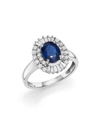 Hochzeit - Bloomingdale&#039;s Sapphire Oval and Diamond Ring in 14K White Gold