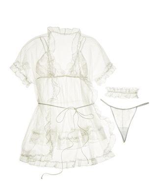 Mariage - In Bloom by Jonquil Babydoll & Robe 4-Piece Set