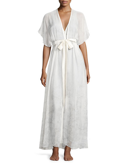زفاف - Midsummer Printed Chiffon Long Robe, Multi Pattern
