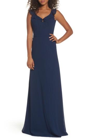Mariage - Monique Lhuillier Bridesmaids Keira Backless Chiffon Gown (Nordstrom Exclusive) 