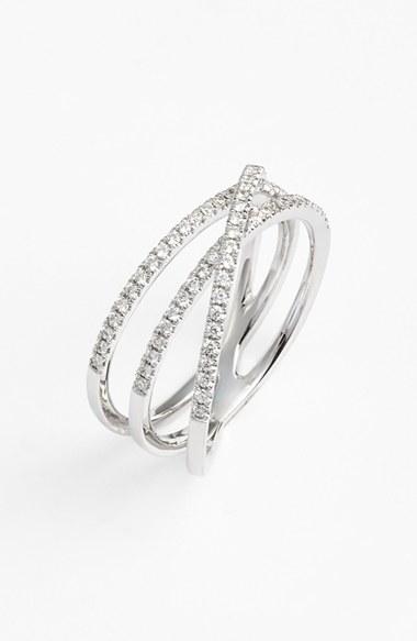 زفاف - Bony Levy Crossover Three-Row Diamond Ring (Nordstrom Exclusive) 