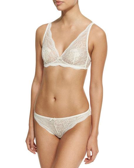 Mariage - Eden Floral-Lace Triangle Wire-Free Soft Bra, White