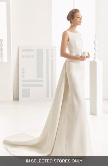 Mariage - Rosa Clara Navas Embellished Piqué Column Gown with Train (In Stores Only) 