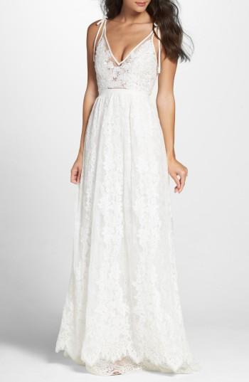 Mariage - Heartloom Charlie Tie Shoulder Lace Gown