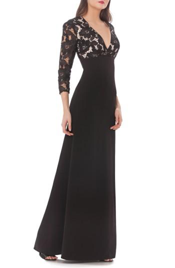 Hochzeit - JS Collections Lace & Crepe A-Line Gown 