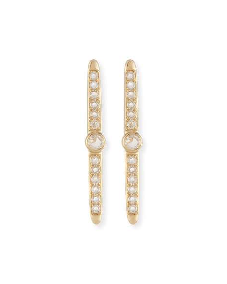 زفاف - Rose-Cut Diamond Stud Earrings in 14K Yellow Gold
