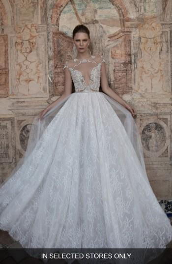Mariage - Alon Livné White Terri Beaded Illusion Lace Ballgown (In Selected Stores Only) 
