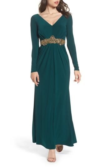 Mariage - Eliza J Embellished Jersey Gown 
