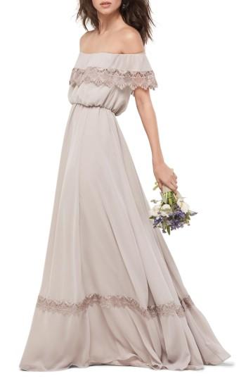 Mariage - WTOO Inna Off the Shoulder Chiffon Blouson Gown 
