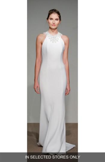 Mariage - Anna Maier Couture Senet Embellished Open Back Cady Gown (In Selected Stores Only) 