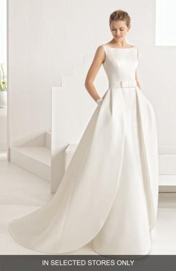 Wedding - Two by Rosa Clara Oria Bateau Neck Gown with Overskirt 