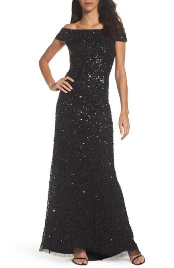 Mariage - Adrianna Papell Sequin Mesh Gown