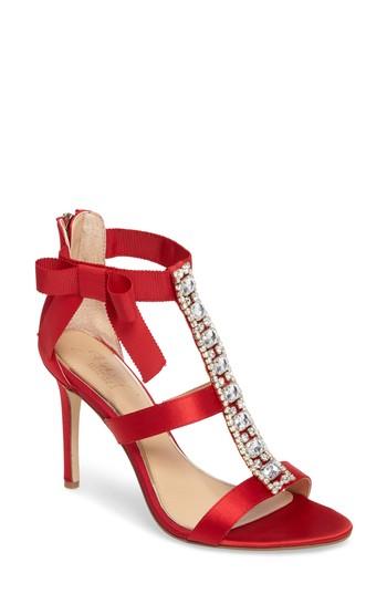 زفاف - Jewel Badgley Mischka Henderson Embellished Bow Sandal (Women) 