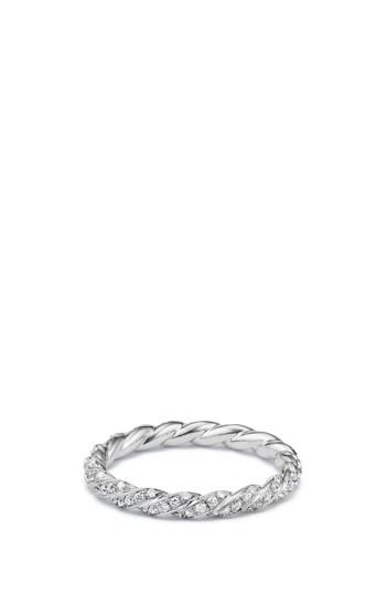 Hochzeit - David Yurman 2.7mm Paveflex Ring with Diamonds in 18K Gold 