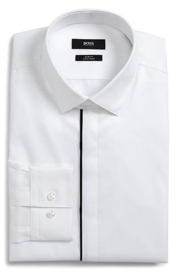 زفاف - BOSS Slim Fit Easy Iron Tuxedo Shirt 