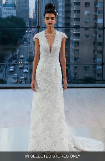 Mariage - Ines di Santo Chelsea Embellished Silk Lace A-Line Gown 