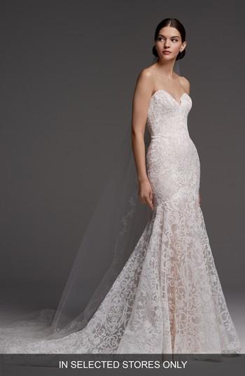 Mariage - Watters Medici Strapless Lace Mermaid Gown 